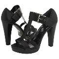 Charles by Charles David Gaze Black Leather Sandals