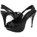 Charles by Charles David Spangle Black Satin Pumps/Heels