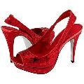 Charles by Charles David Spangle Red Satin Pumps/Heels