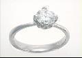 Tacori Platinum CZ and 1/8ct TDW Diamond Engagement Ring (G, VS) (Size 6.5)