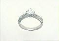 Tacori Platinum CZ and 1/5ct TDW Diamond Engagement Ring (G, VS) (Size 6.5)