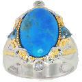 Michael Valitutti Two-tone Blue Howlite and Topaz Ring