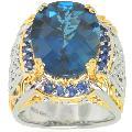 Michael Valitutti Two-tone London Blue Topaz and Sapphire Ring
