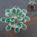 Sterling Silver Emerald Flower Ring (Thailand)
