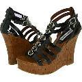 Steve Madden Qween Black Patent Sandals