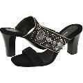 Vaneli Hilary Black Satin Sandals