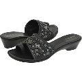 Vaneli Kalyca Black Bubleo Print Sandals