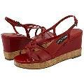 Vaneli Parnella Red Blazen Patent w/ Natural Cork Sandals