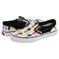 Vans Kids Classic Slip-On™ (Toddler/Youth) (AW Robots) Black/Neon Pink Athletic