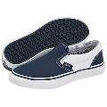 Vans Kids Classic Slip-On™ (Toddler/Youth) (Angle Stripe Lining) Dress Blues/True White Athletic