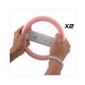 Two Pink Steering Wheels for Nintendo Wii Mario Kart Game
