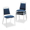 HON Deluxe Fabric Upholstered Stacking Chair, Square, Blue (Pack of 4)