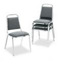 HON Deluxe Fabric Upholstered Stacking Chair, Square, Gray (Pack of 4)