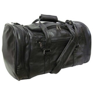 Amerileather Black Leather 20-inch Carry On U-shaped Duffel
