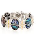 Michael Valitutti Two-tone Silver Abalone and Sapphire Bracelet