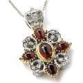 Michael Valitutti Two-tone Garnet and Sapphire Necklace
