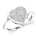 Sterling Silver 1/6ct TDW Diamond Heart Ring (H-I, I2-I3)