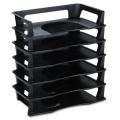 Rubbermaid Regeneration Six-Tier, Plastic Letter Tray, Black