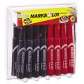 Marks-A-Lot Permanent Markers, Red and Black (Case of 24)