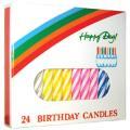 Transfer Items Birthday Candles Assorted Striped (Pack of 12)