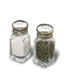 Tablecraft 2-oz Square Salt and Pepper Shakers Square (Case of 48)