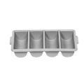 Rubbermaid Commercial 4 Compartment Gray Cutlery Bin