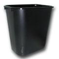 Rubbermaid Commercial 28 Quart Black Rectangular Wastebasket