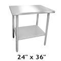John Boos & Company Stainless Steel Worktable Ss Kd 24"X36"