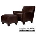 angelo:HOME Bogart Arm Chair and Ottoman Coffee Brown Renu Leather