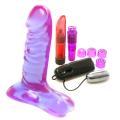 Sex Toy Collection 6-inch Crystal Jellies Purple Ballsy Dildo