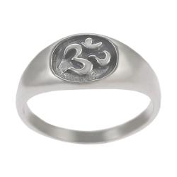 Sterling Silver Men's Ohm Ring