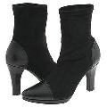 Donald J Pliner Hertha Black Baby Calf/Black Suede Elastic Boots