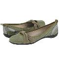 DKNY Mahdi Military Olive Satin Snake Flats