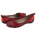 DKNY Mahdi Dark Red Satin Snake Flats
