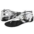 MIA Hydra Silver Metallic Sandals (Size 8.5)
