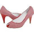 BRUNOMAGLI Trolly Red Square Suede Pumps/Heels - S