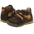 Primigi Kids Gordon (Infant/Toddler) Dark Brown/Yellow Trim