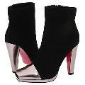 Paris Hilton Carson Black Suede/Pewter Metallic
