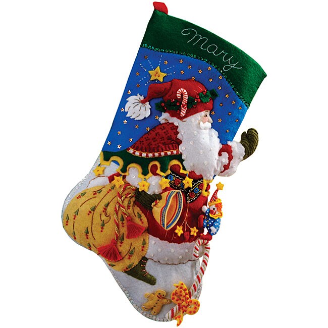 'Santa Says Hello' Stocking Felt Applique Kit