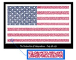 American Flag With Decl. of Independence poster