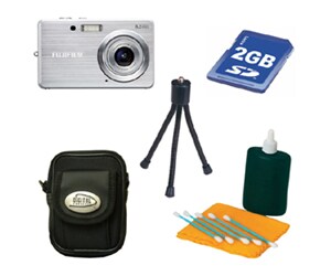 Fuji FinePix J10 8.2 MP Silver Digital Camera Bonus
