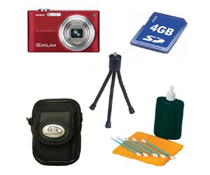 Casio EX-Z200RD 10.1 MP Red Digital Camera Bonus