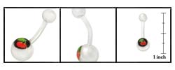 Stainless Steel Double Cherry Logo Curved Barbell (Case of 5)