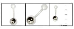 Stainless Steel Yin-yang Curved Barbell (Case of 5)