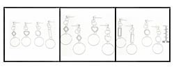 Sterling Silver Assorted Geometric Earrings (Case of 4)