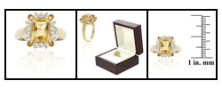 18k Yellow Gold over Silver Golden Citrine Ring