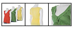 Aziz Women's Ruffled Sleeveless Empire Waist Shirt