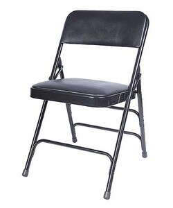 Black on Black Vinyl Folding Chair (bulk pack of 4)