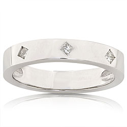 Platinum 1/6ct TDW Princess Diamond Wedding Band