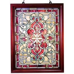 Tiffany-style Classic Wood Framed Window Panel